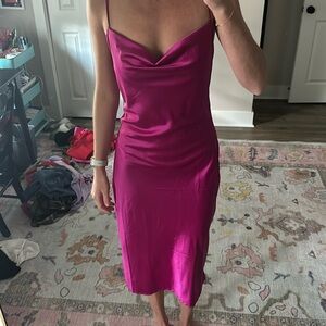 Beautiful pink / magenta midi slip dress. NWT